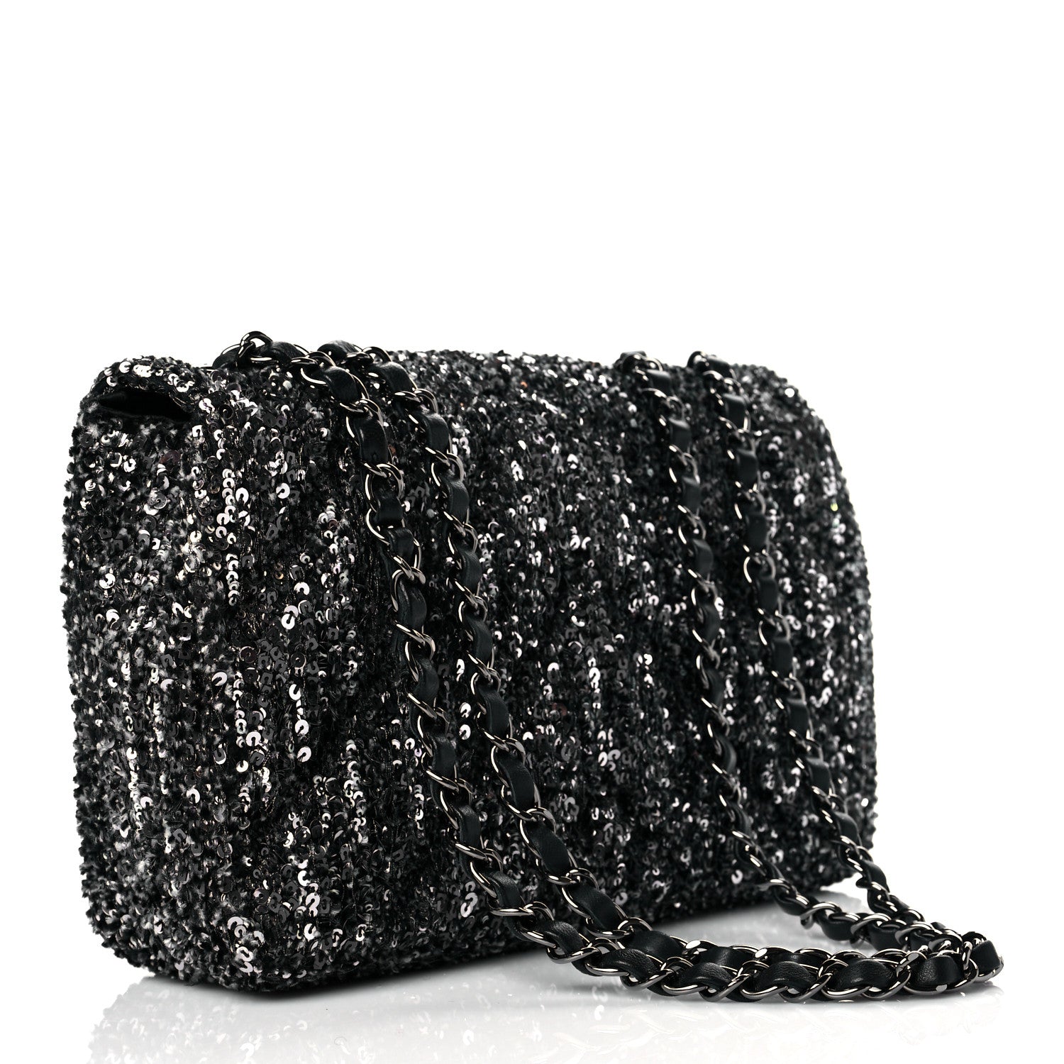 Chanel Sequin Small Single Flap Silver 3 of 11