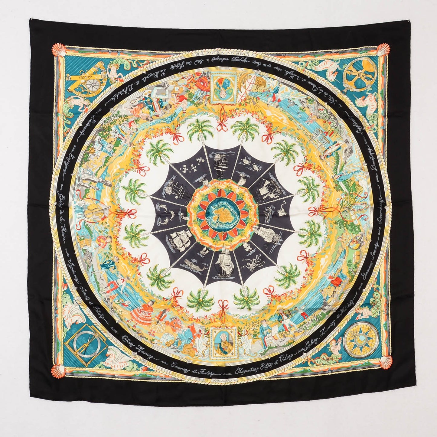 Silk Per Astra Ad Astra Scarf 90 Black