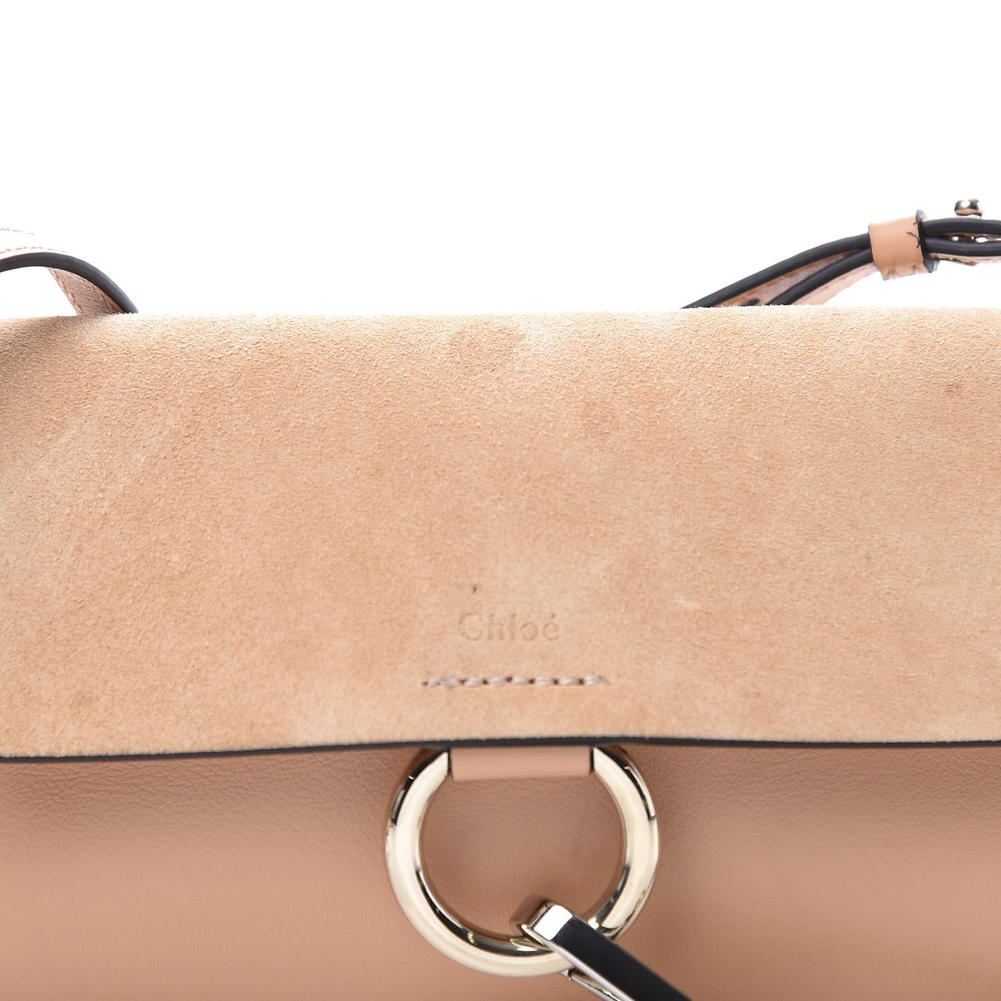 Suede Calfskin Mini Faye Shoulder Bag Milky Orange