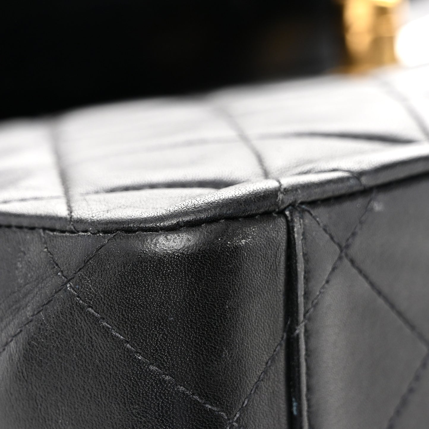 Lambskin Quilted XL Jumbo Single Flap Black