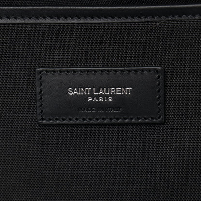 Saint Laurent Canvas Palm Tree Print City Backpack Black White 6 of 9