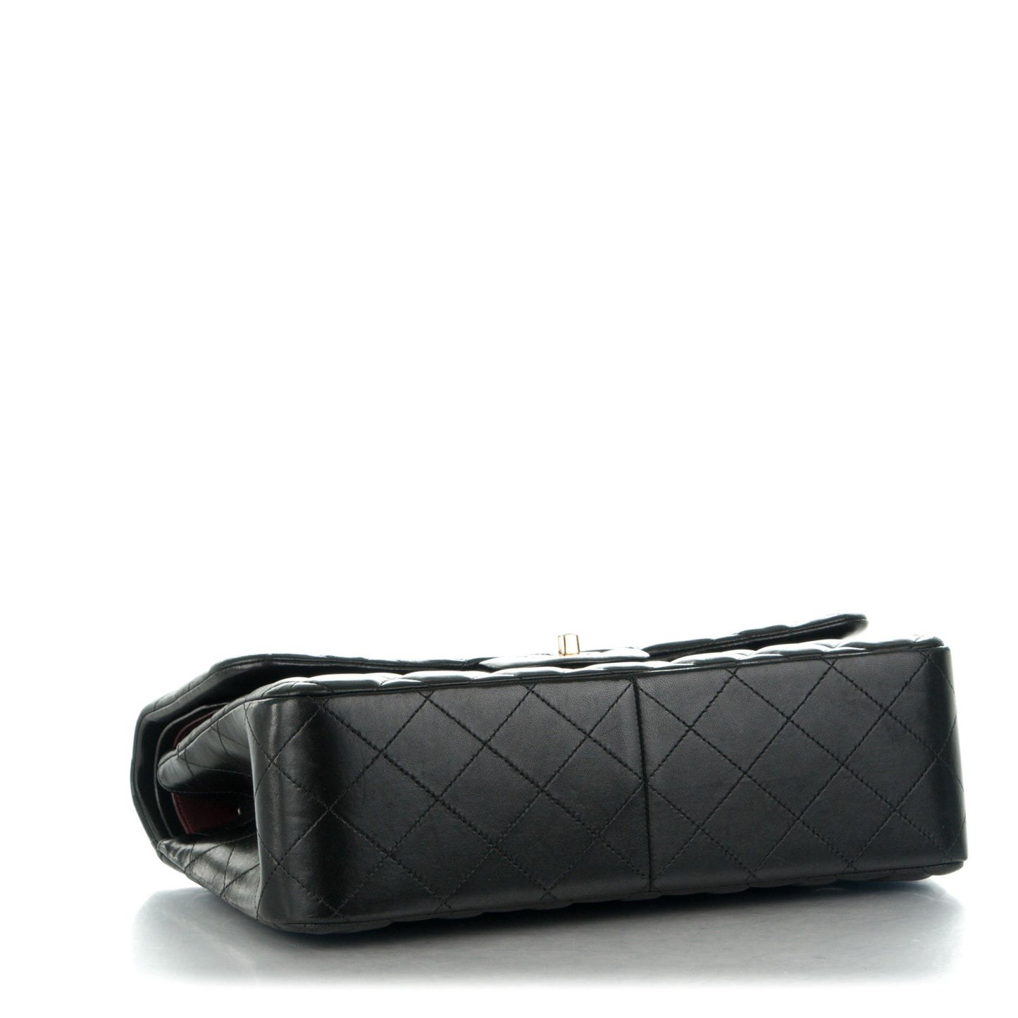 Lambskin Quilted Jumbo Double Flap Black