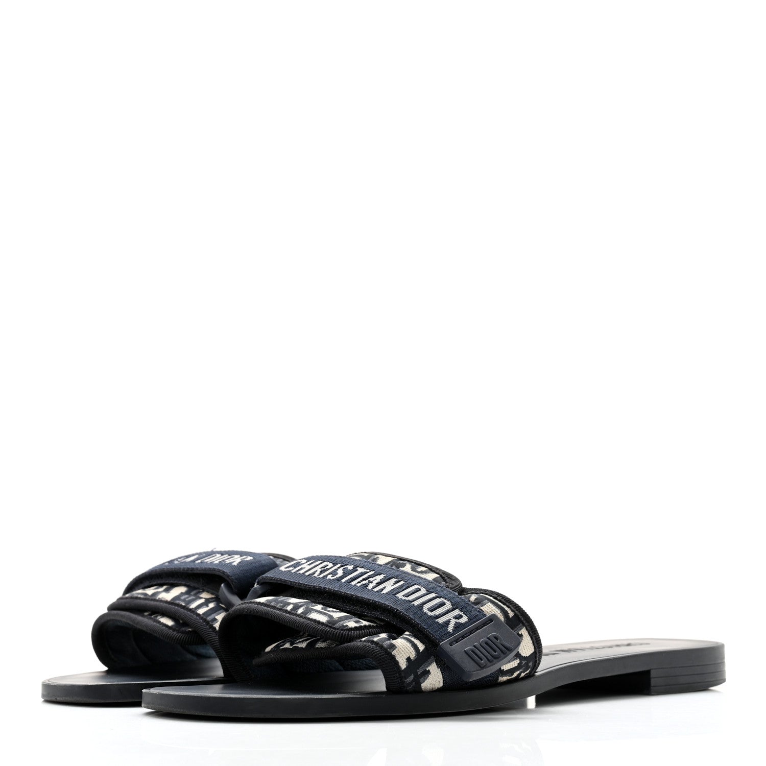 Christian Dior Nylon Oblique Dio(r)evolution Slide Sandals 36 Deep Blue 3 of 14
