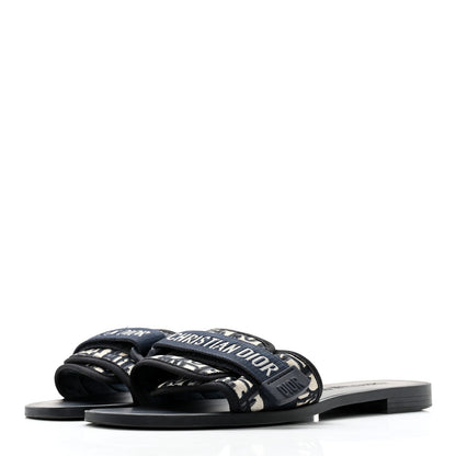Christian Dior Nylon Oblique Dio(r)evolution Slide Sandals 36 Deep Blue 3 of 14