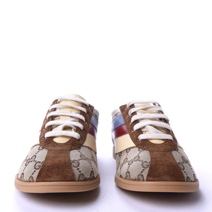 Gucci Suede Monogram Web Mens Falacer Sneakers 6.5 Nocciola Beige 2 of 10