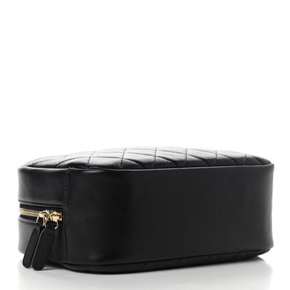 Chanel Lambskin Quilted Medium Curvy Pouch Cosmetic Case Black 4 of 7