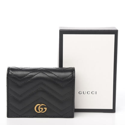 Gucci Calfskin Matelasse GG Marmont Card Case Wallet Black 7 of 7