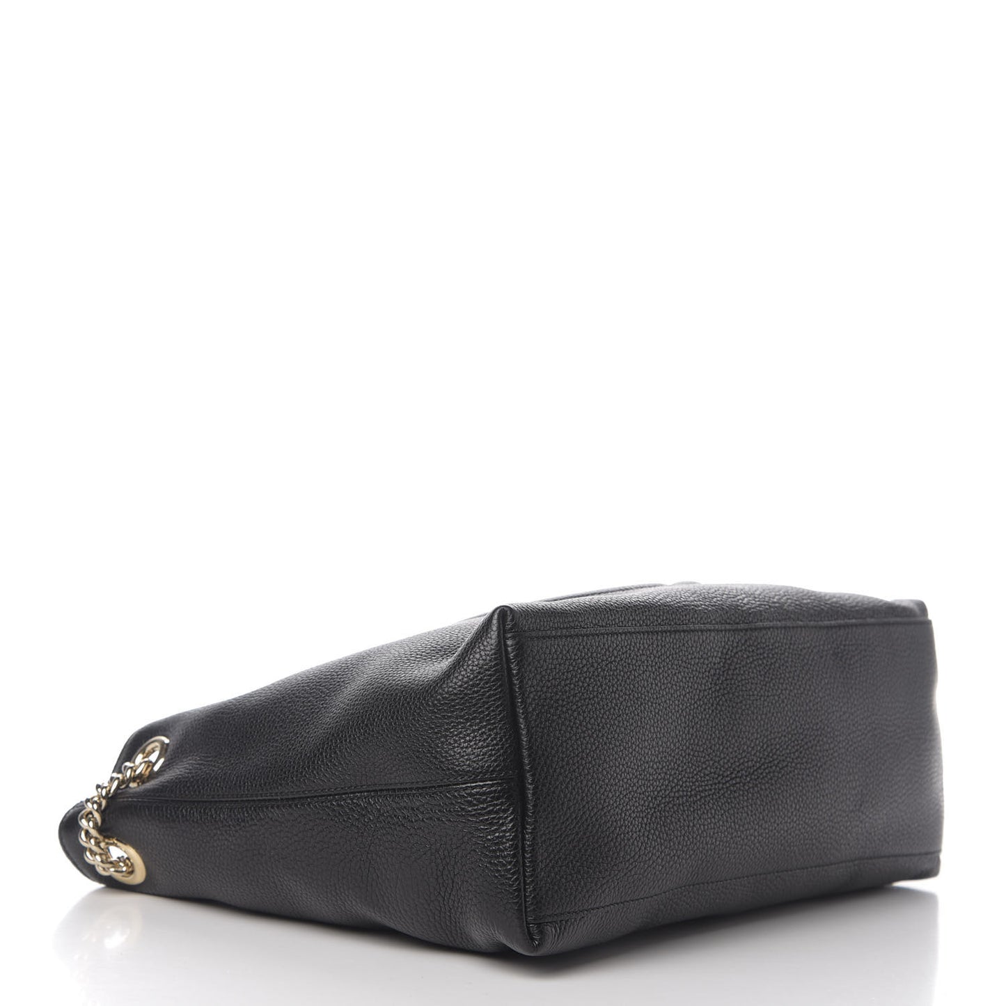 Pebbled Calfskin Medium Soho Chain Shoulder Bag Black
