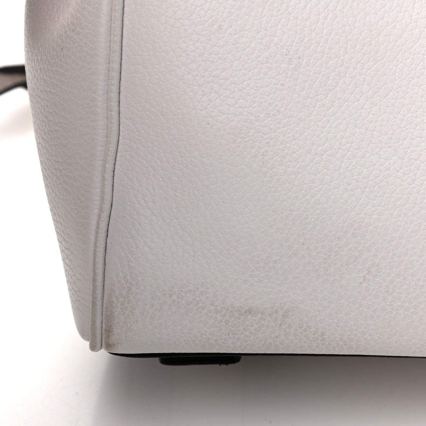 Grained Calfskin Small La Medusa Top Handle Bag White