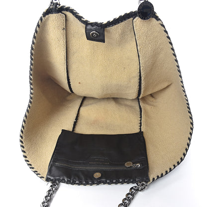 Stella McCartney Faux Shearling Chain Falabella Tote Black 5 of 9