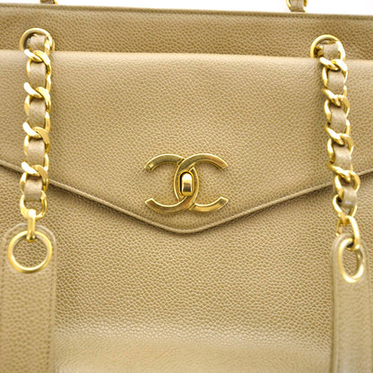 Chanel Caviar Shoulder Bag Beige GHW 16 of 16