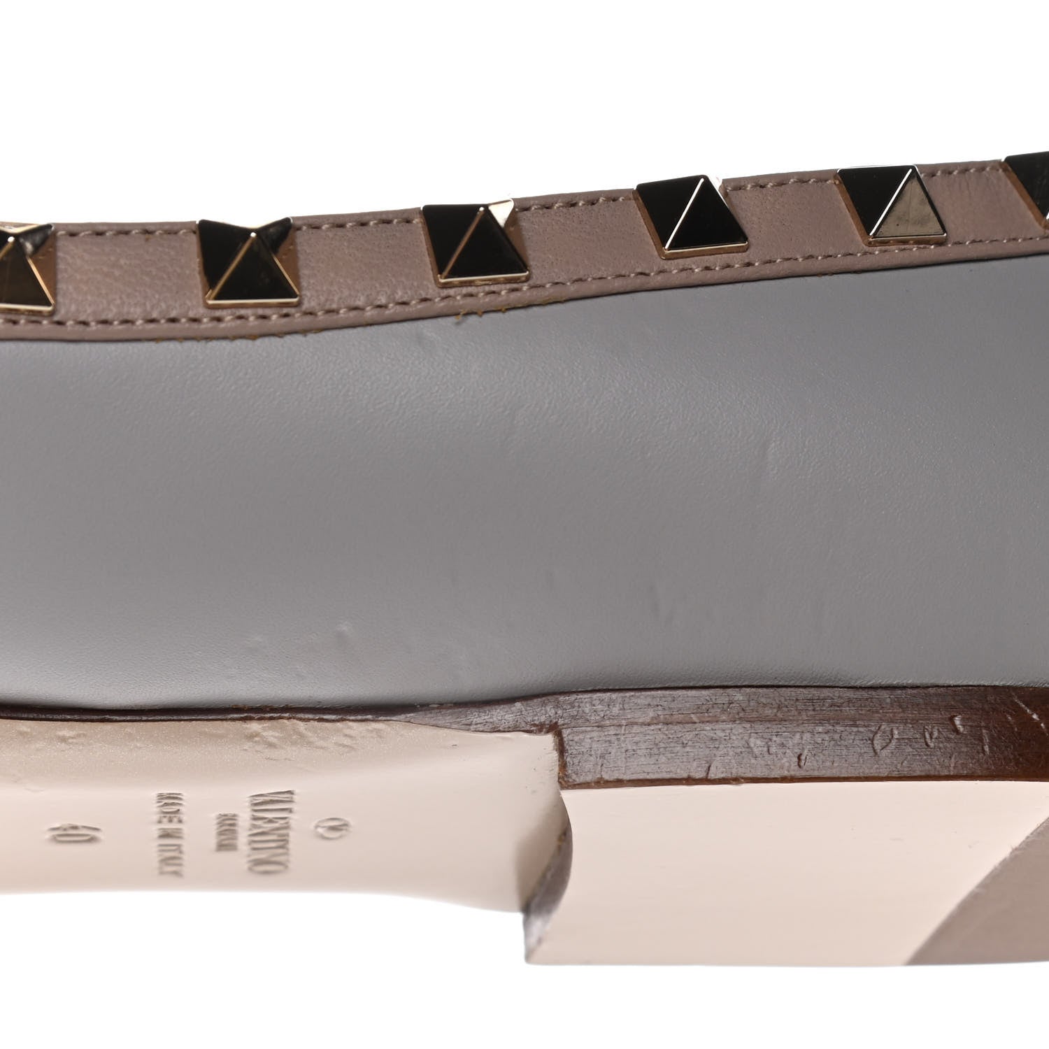 Valentino Garavani Calfskin Nappa Rockstud Ballerina Flats 40 Sky Sorbet Poudre 13 of 13