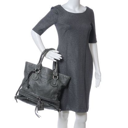Chloe Leather Paddington Tote Gris Vert 2 of 7