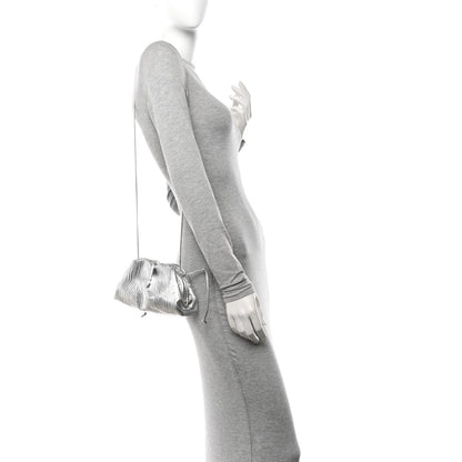Bottega Veneta Metallic Bark Calfskin The Mini Pouch Silver 2 of 10