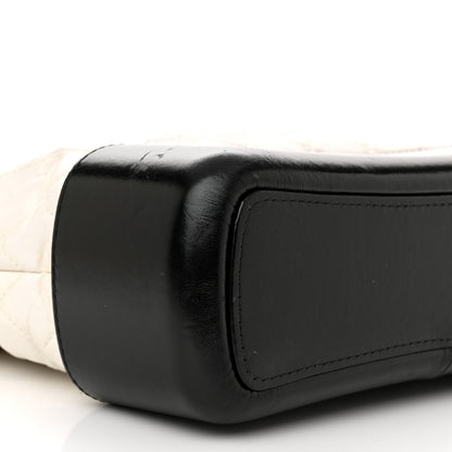 Chanel Aged Calfskin Quilted Medium Gabrielle Hobo Black White 9 of 12