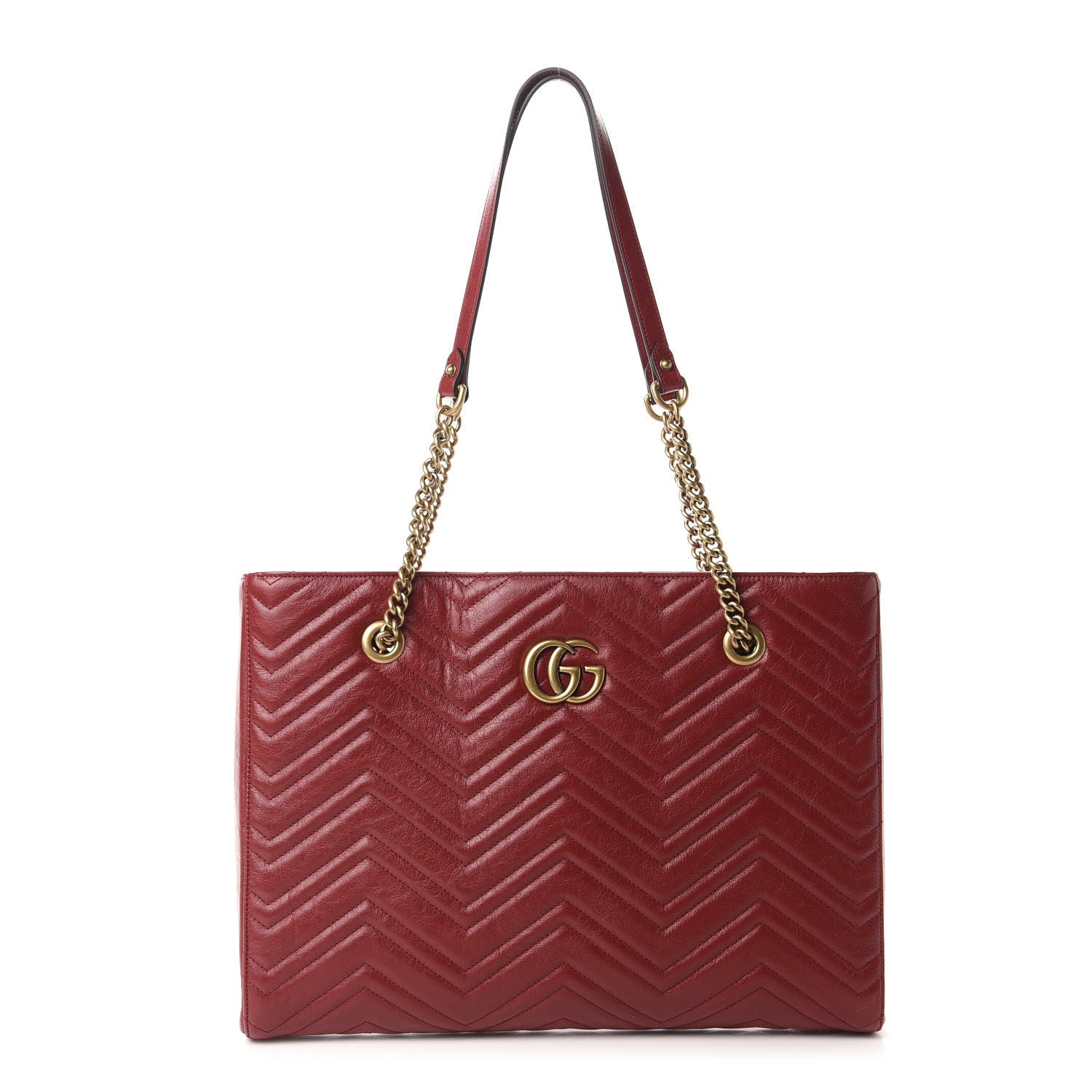 Gucci Azalea Calfskin Matelasse Medium GG Marmont Slim Tote Romantic Cerise 1 of 10