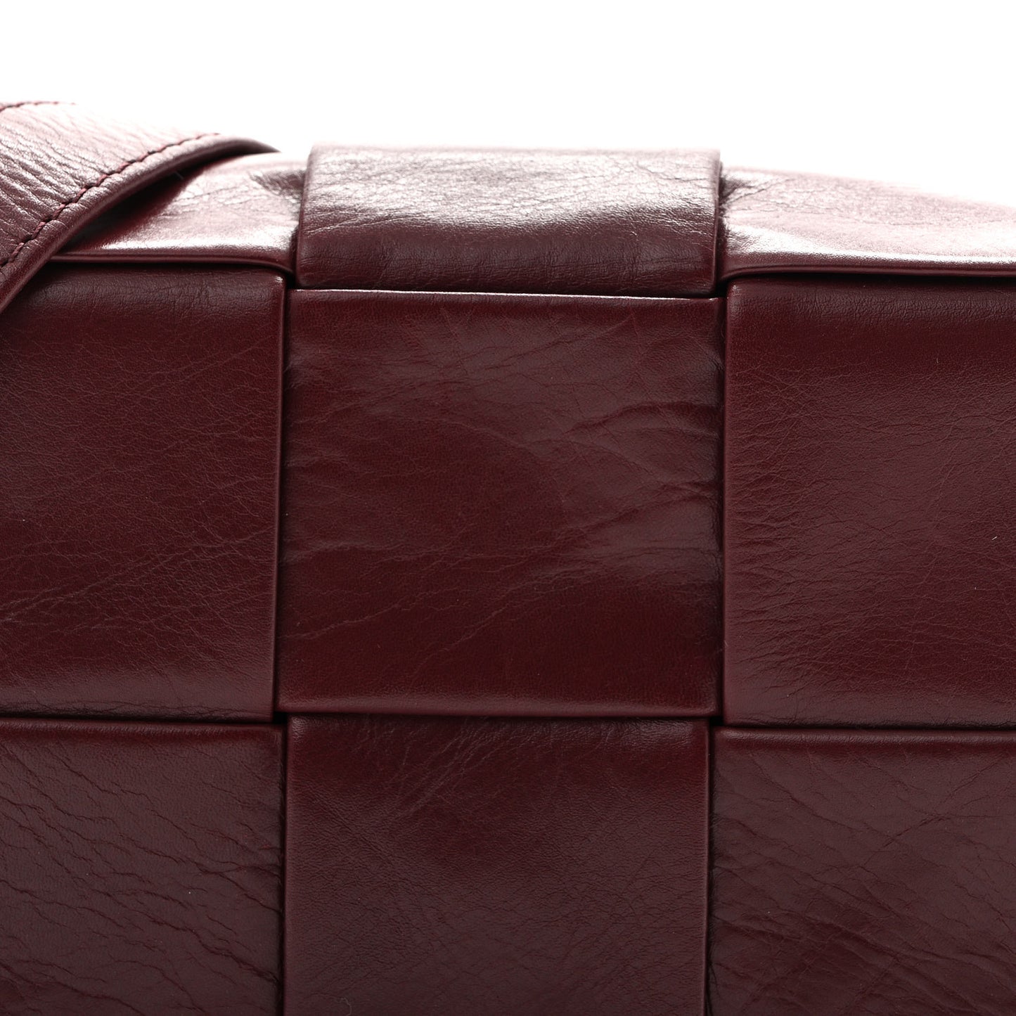 Paper Calfskin Maxi Intreccio Extra Mini Cassette Crossbody Bag Burgundy