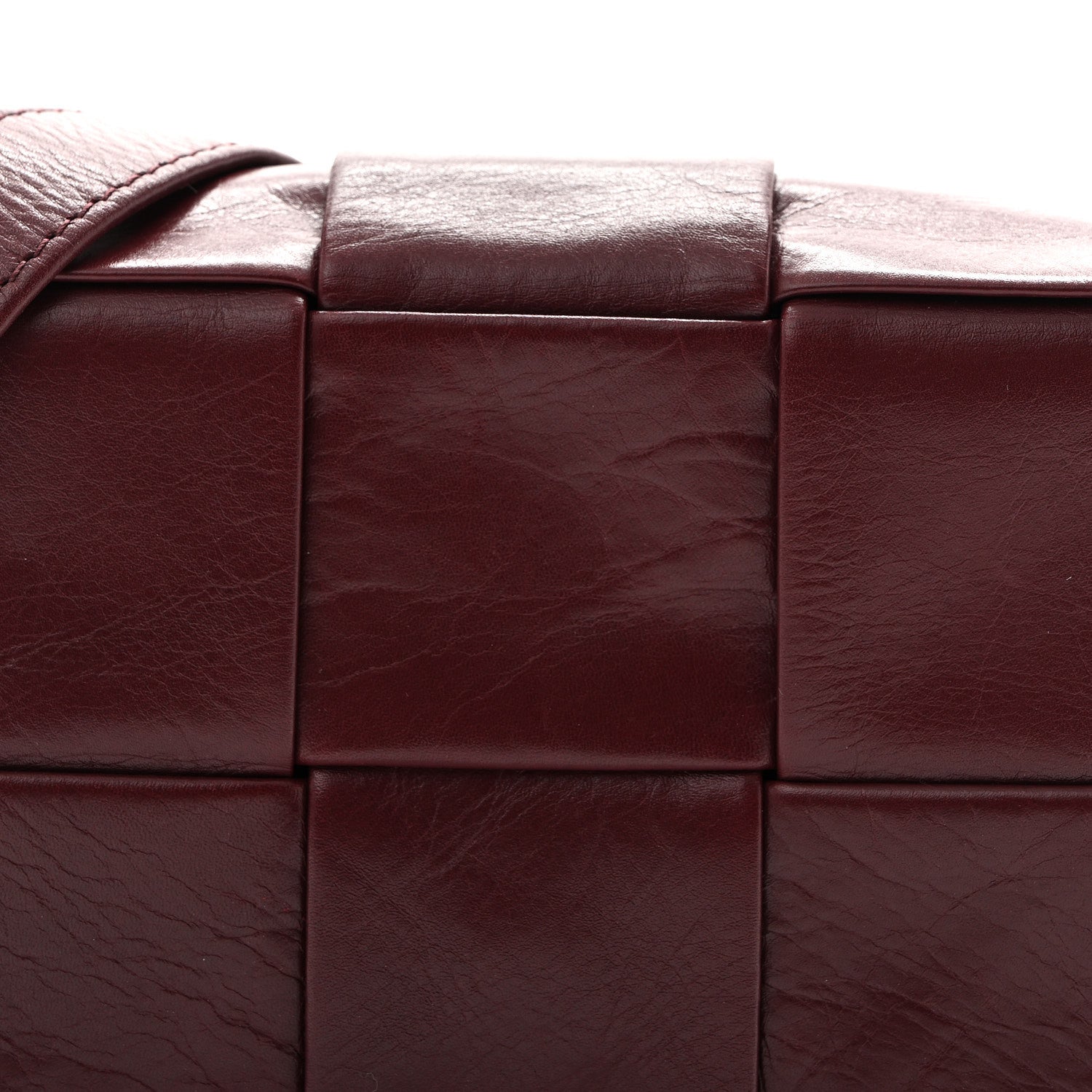 Bottega Veneta Paper Calfskin Maxi Intreccio Extra Mini Cassette Crossbody Bag Burgundy 8 of 11