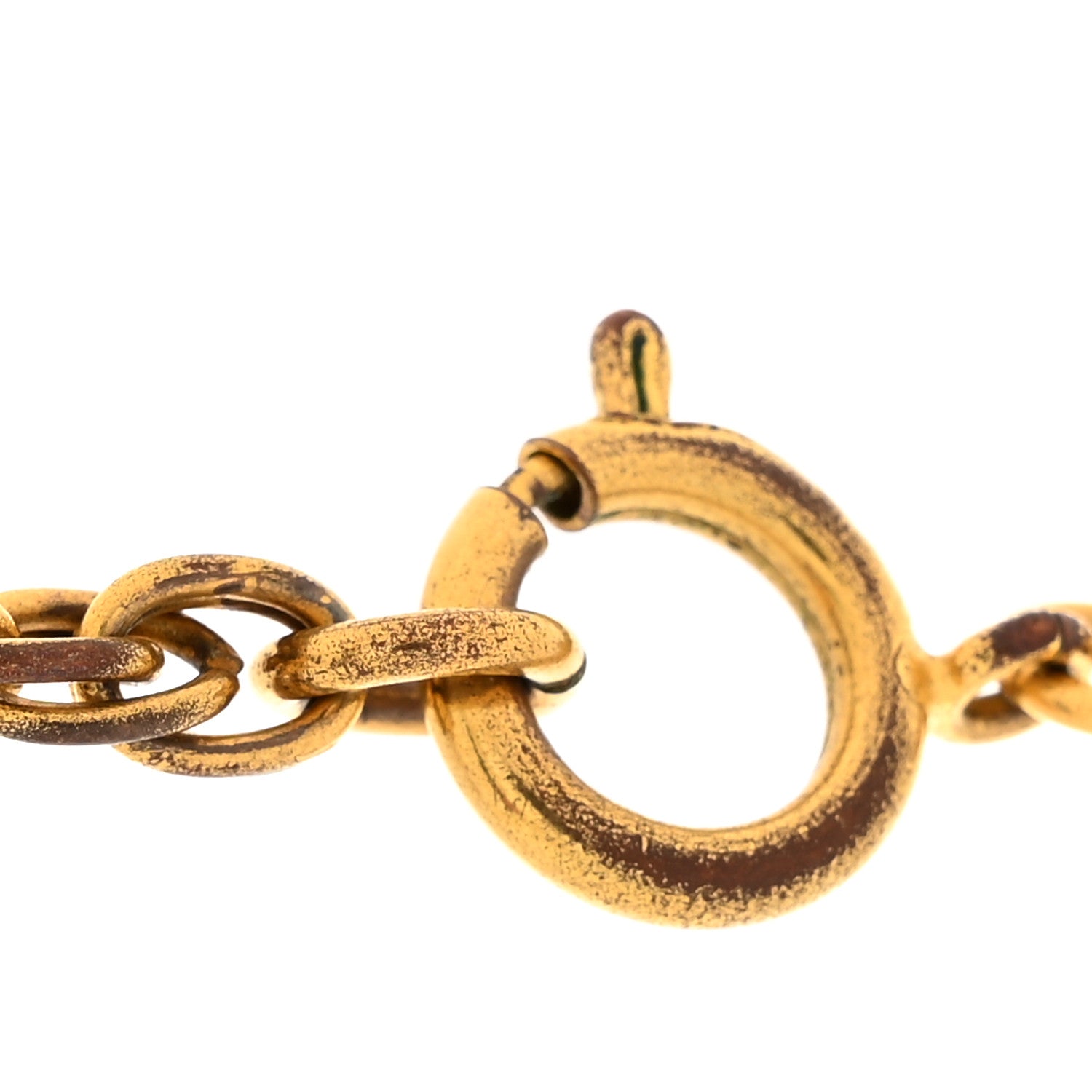 Chanel Metal Textured CC Chain Pendant Necklace Gold 4 of 5