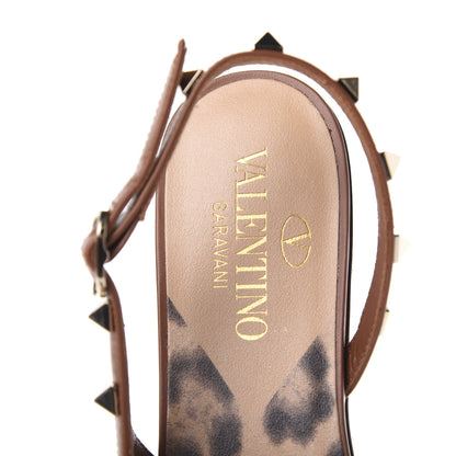 Valentino Garavani Canvas Leopard Print Rockstud Slingback Flats 36 Brown 7 of 10