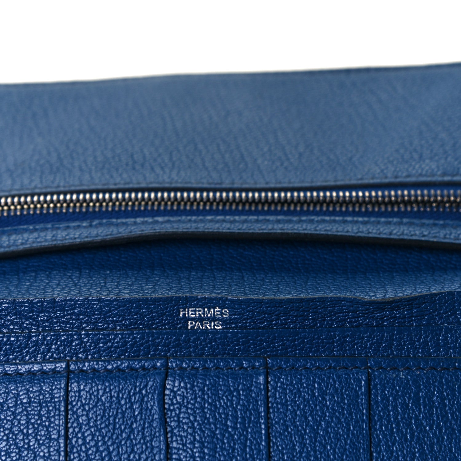 Hermes Chevre Mysore Bearn Gusset Wallet Bleu Paradis Bleu Saphir 6 of 8