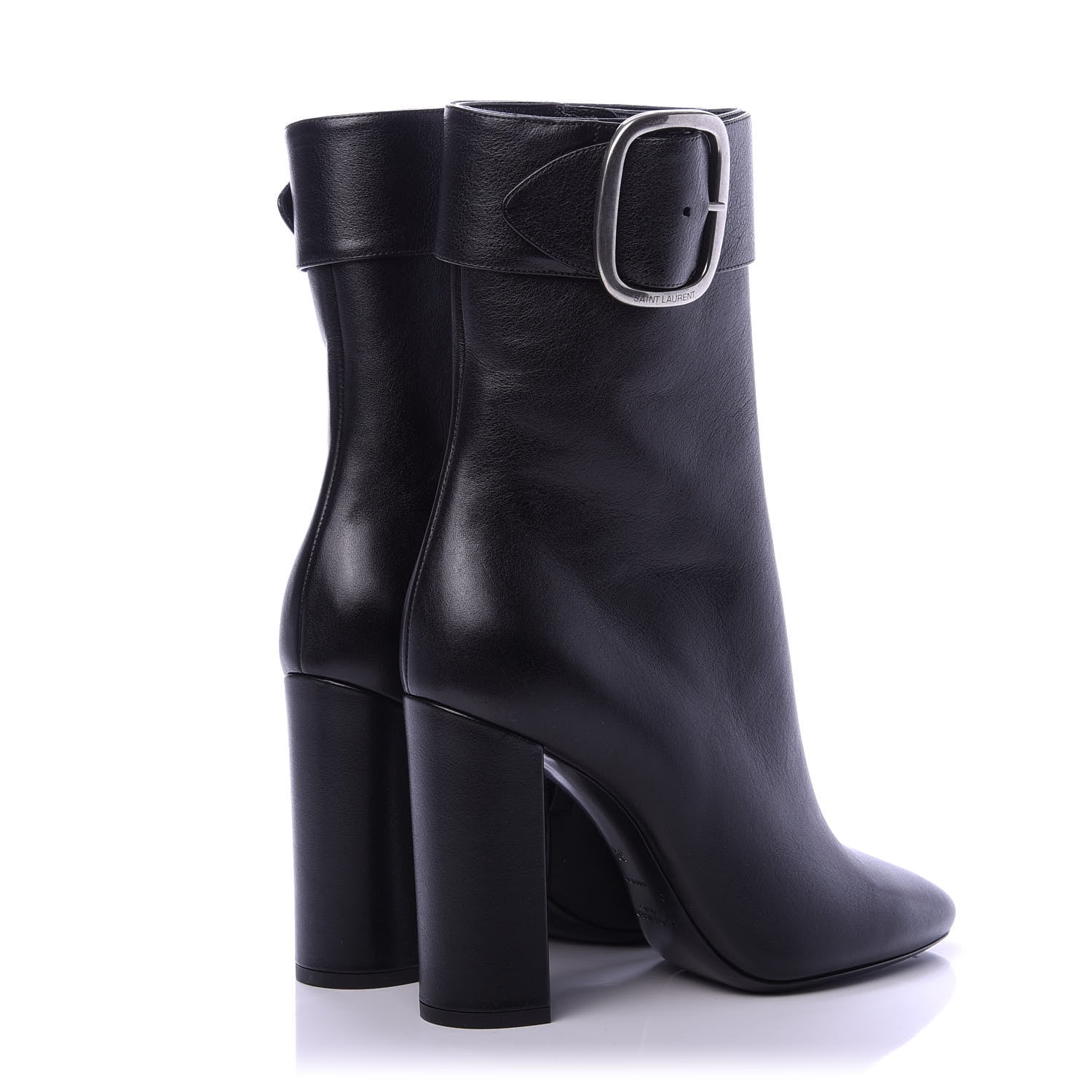 Saint Laurent Calfskin Joplin Buckle Booties 39 Black 4 of 11