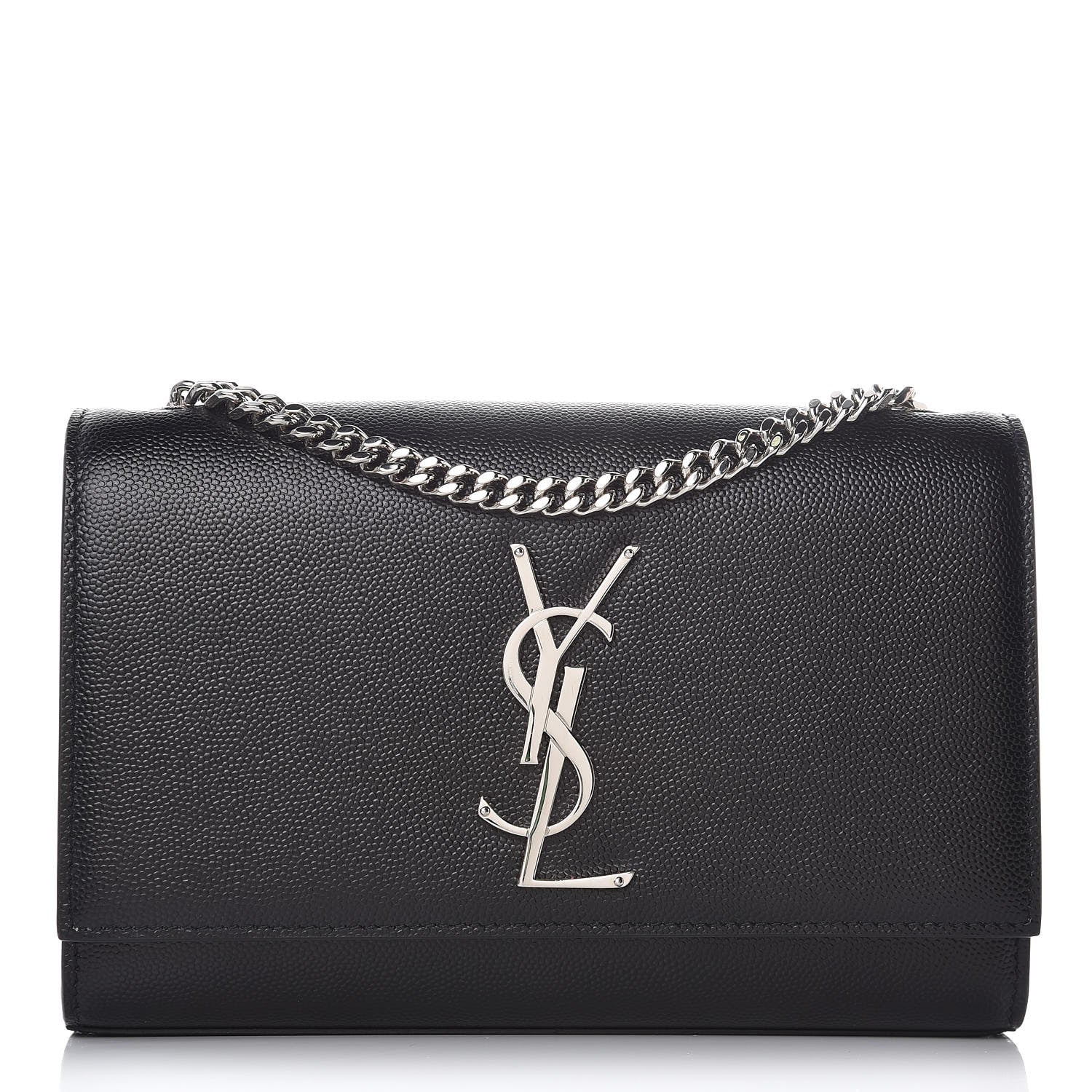 Saint Laurent Grain De Poudre Small Monogram Kate Satchel Black 1 of 8