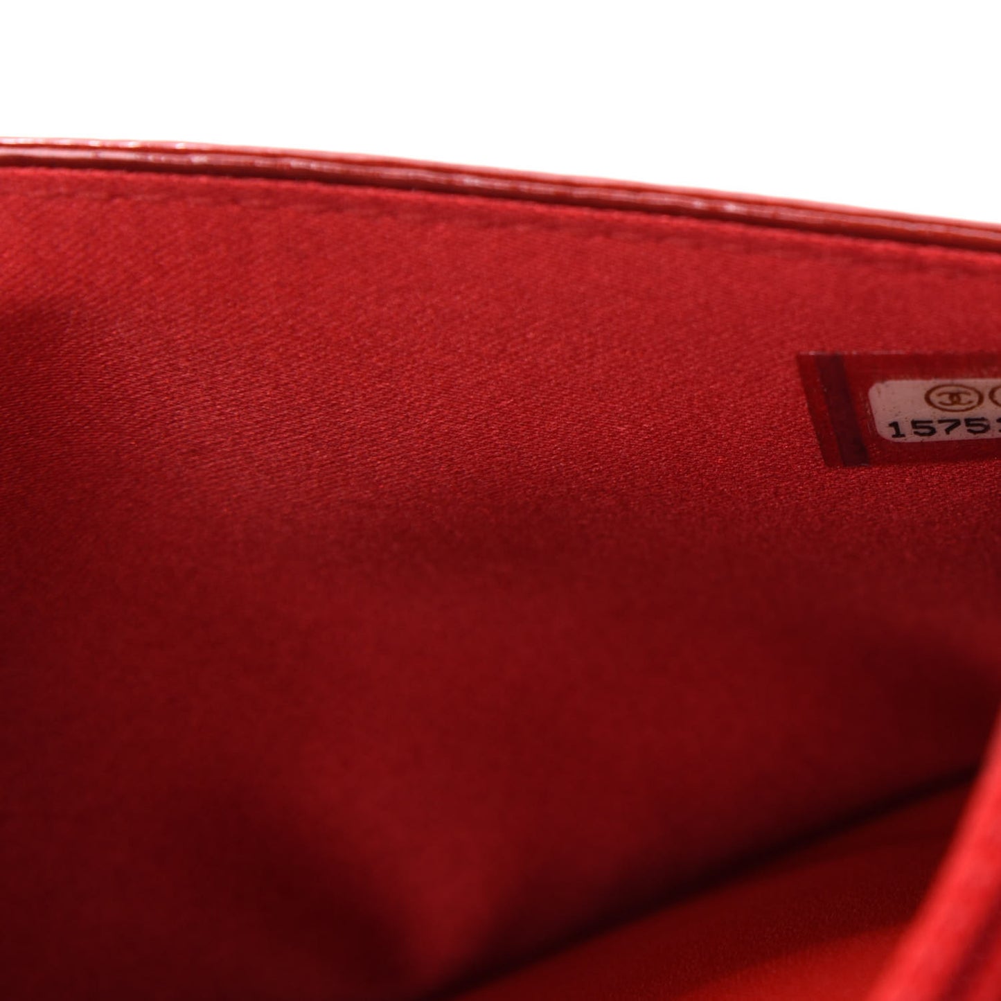 Patent Camellia Embossed Wallet On Chain WOC Dark Red