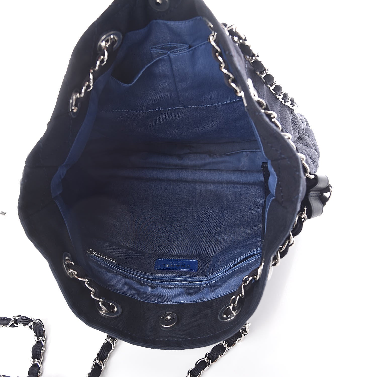 Chanel Canvas Quilted La Pausa Large Shopping Tote Navy 5 of 10