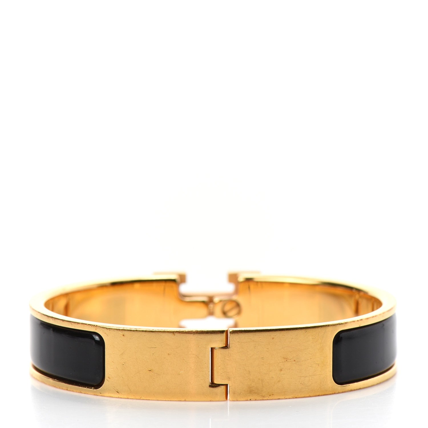 Hermes Enamel Narrow Clic Clac H Bracelet GM Black 3 of 4