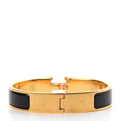 Hermes Enamel Narrow Clic Clac H Bracelet GM Black 3 of 4