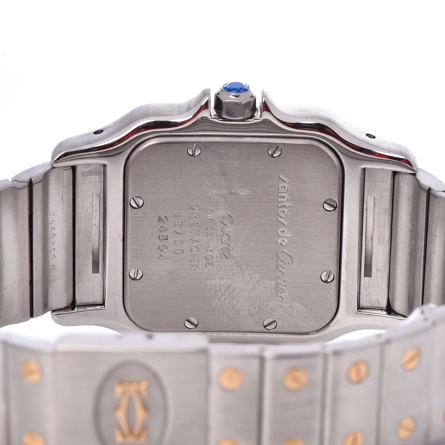 Stainless Steel 18K Yellow Gold 29mm Santos De Galbee Quartz Watch
