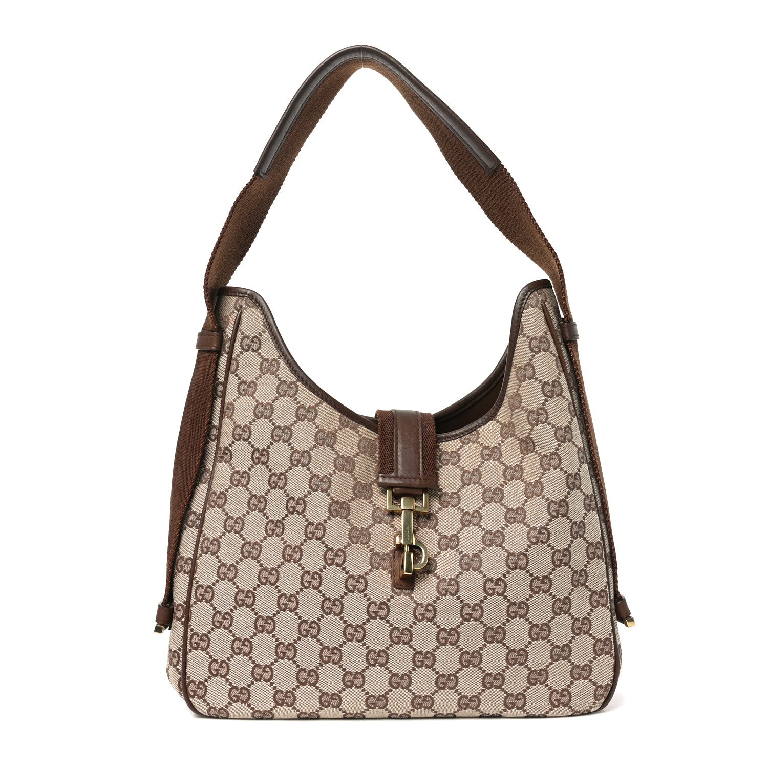 Gucci Monogram Jackie O Hobo Dark Brown 1 of 10