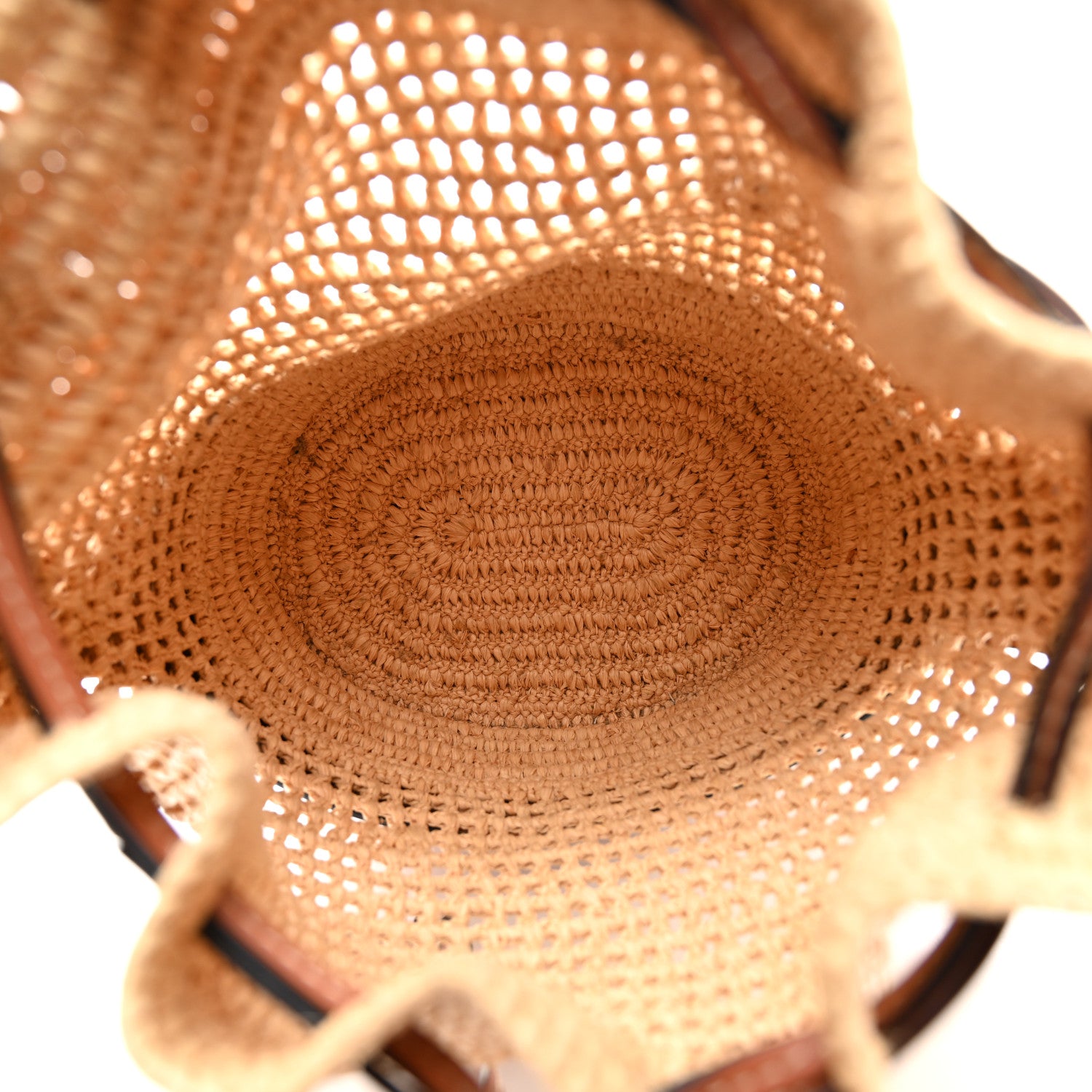 Loewe Raffia Calfskin Balloon Bucket Bag Natural Tan 5 of 9