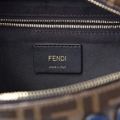 Fendi X FILA Glazed Fabric Vitello Century FF 1974 Mania Belt Bag Mogano Panna Blueberry 7 of 10