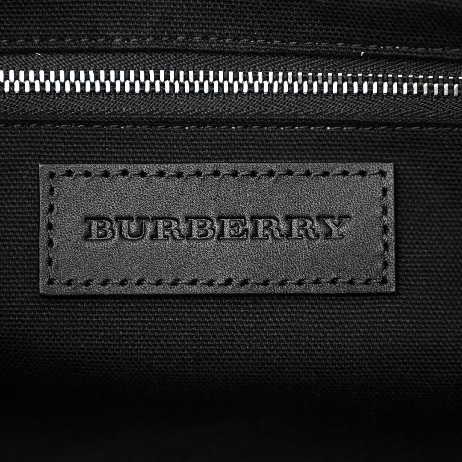 Burberry Canvas Mega Check Grained Calfskin Medium Harcourt Satchel Black 6 of 11