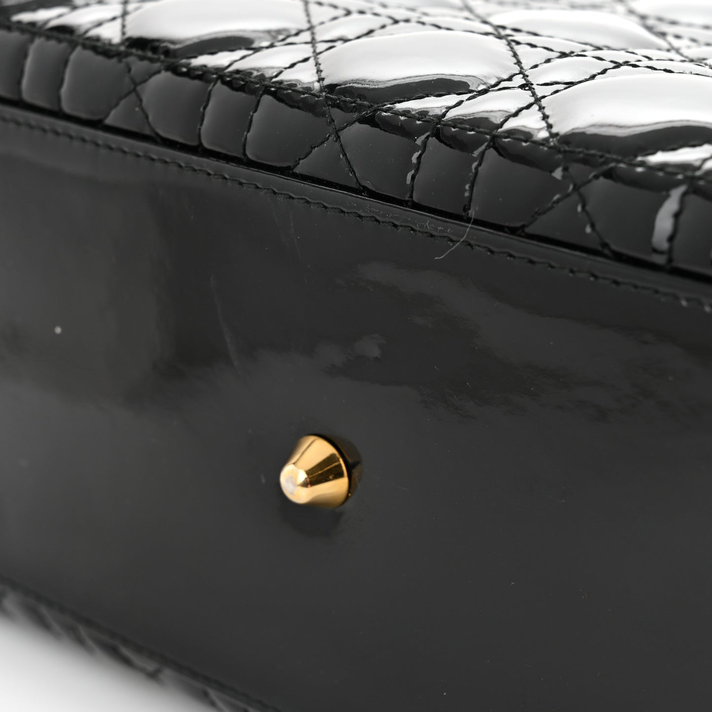 Patent Cannage Large Lady Dior Black
