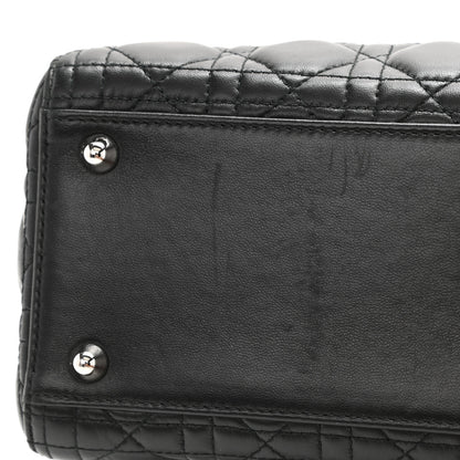 Christian Dior Lambskin Cannage Large Lady Dior Black 8 of 9