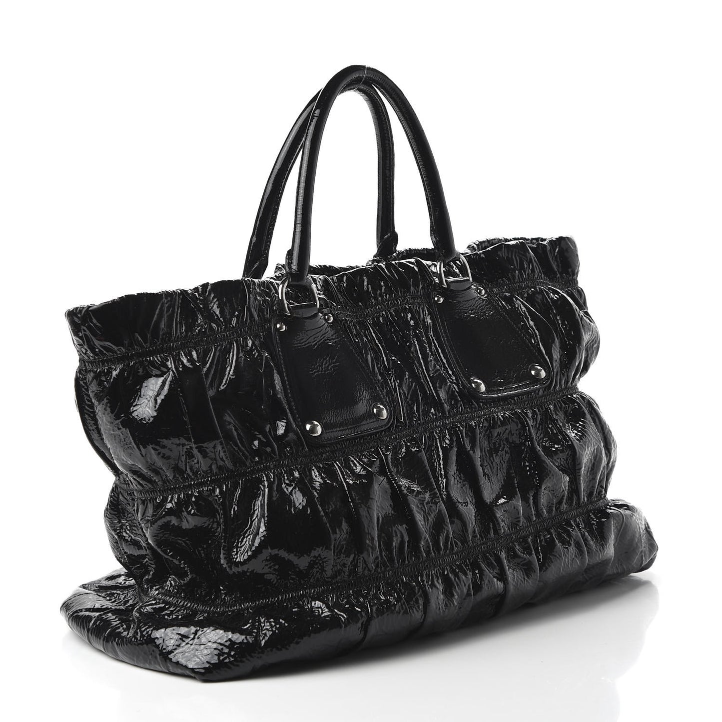 Vernice Gaufre Tote Black
