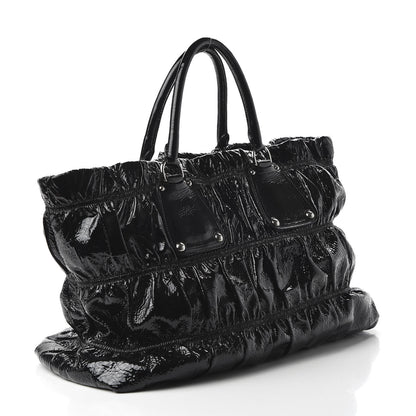 Prada Vernice Gaufre Tote Black 3 of 10
