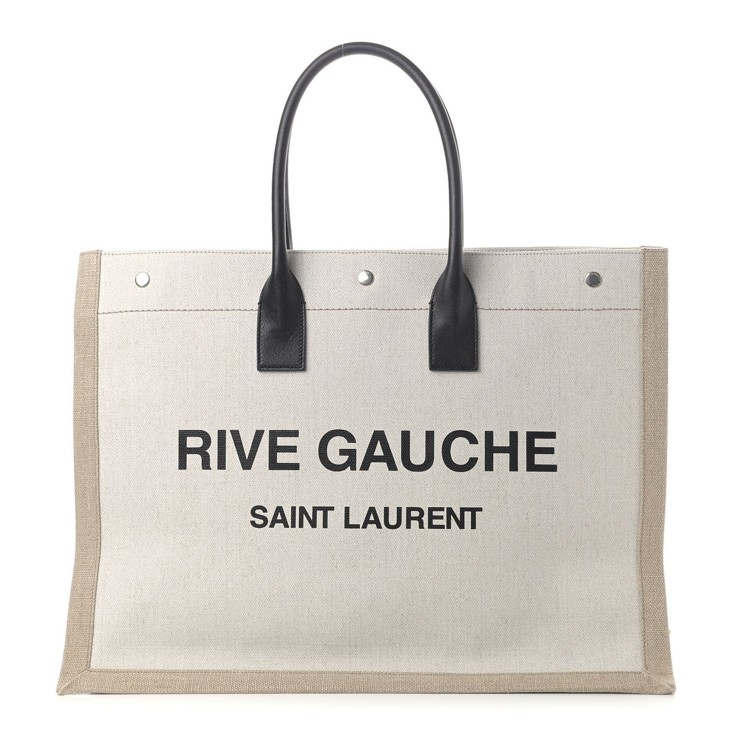 Linen Calfskin Rive Gauche Tote Optic White