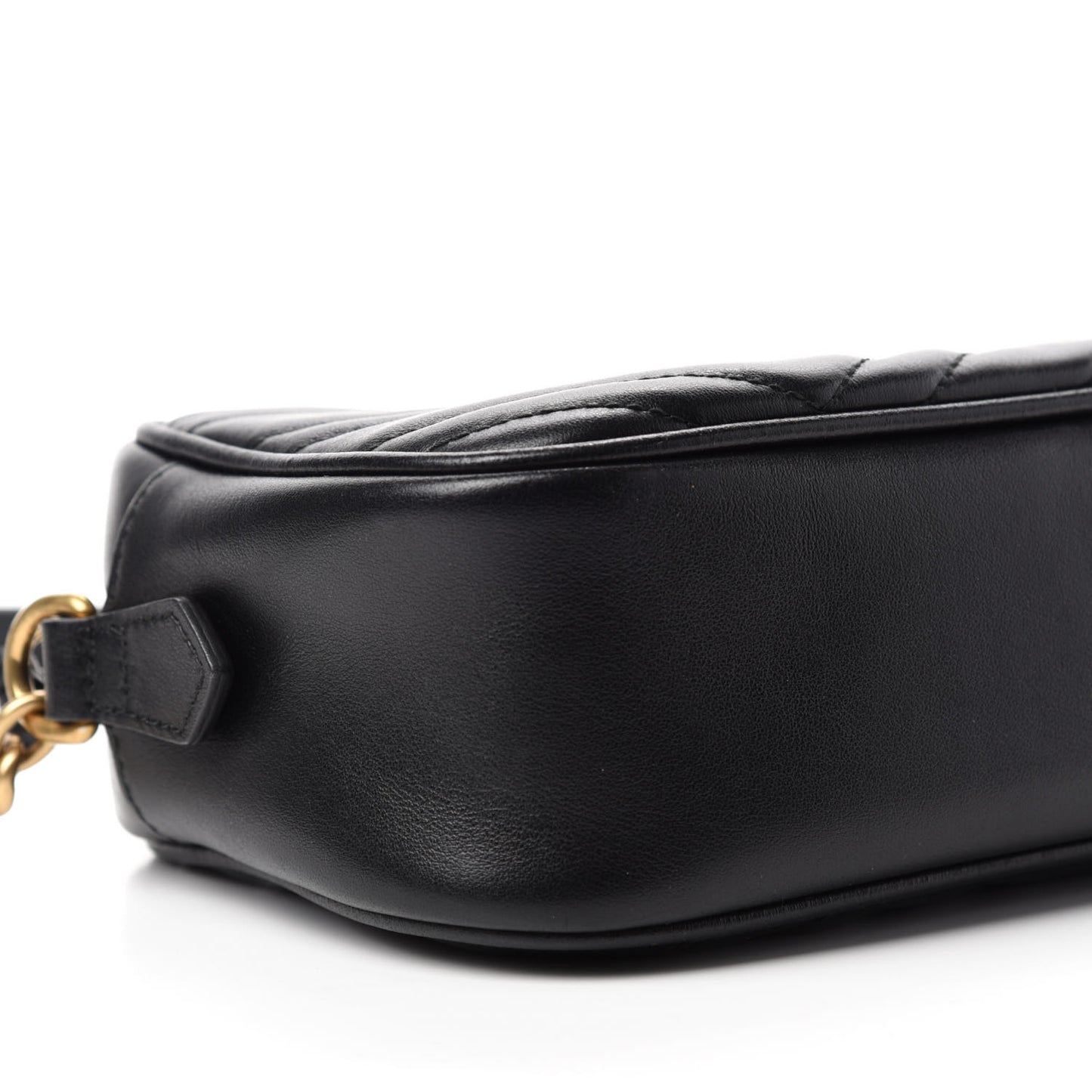 Calfskin Matelasse Small GG Marmont Chain Shoulder Bag Black