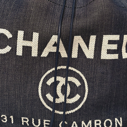 Chanel Canvas Large Deauville Backpack Denim Blue 8 of 10