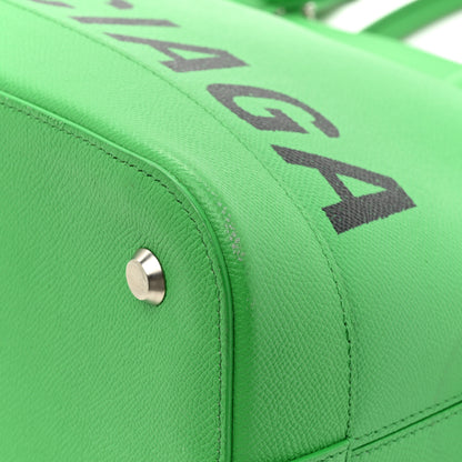 Balenciaga Signature Grained Calfskin Logo M Ville Top Handle Bag Green 18 of 20