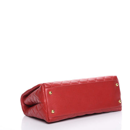 Chanel Caviar Quilted Small Coco Handle Flap Red 5 of 10