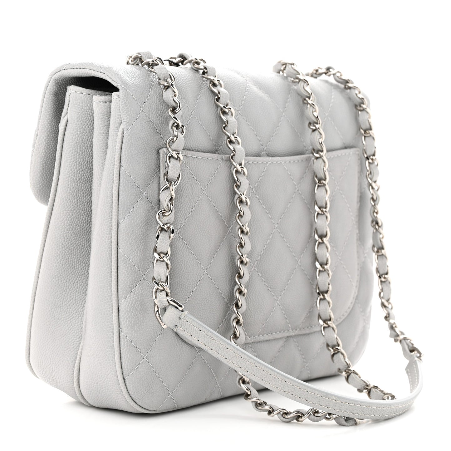 Caviar Quilted Medium Urban Companion Flap Grey