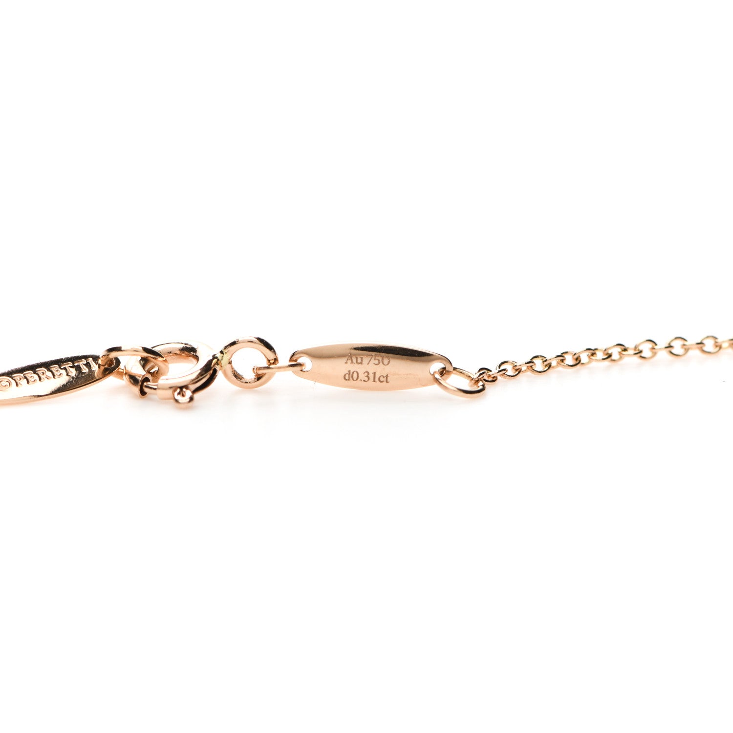 Tiffany 18K Rose Gold Diamond .31ctw Elsa Peretti Diamonds by the Yard Sprinkle Necklace 5 of 9