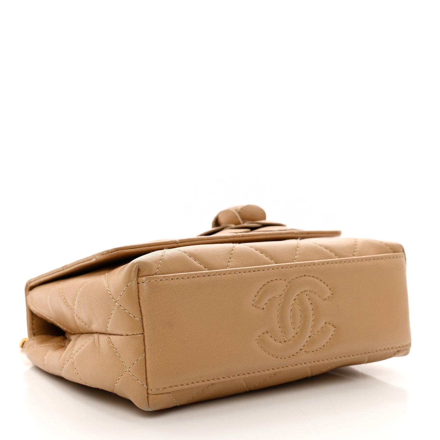 Chanel Lambskin Quilted Mini Camellia Flap Beige 4 of 12