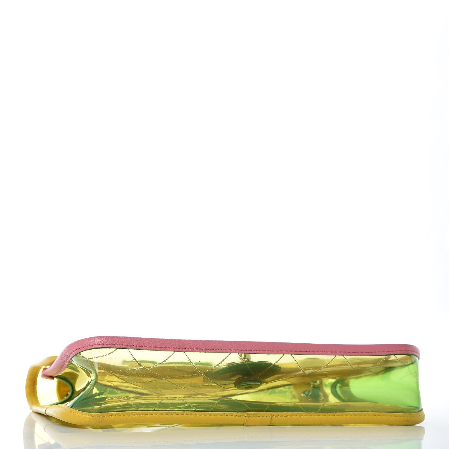 Chanel PVC Lambskin Stitched Medium Coco Splash Flap Yellow Green Pink 5 of 11