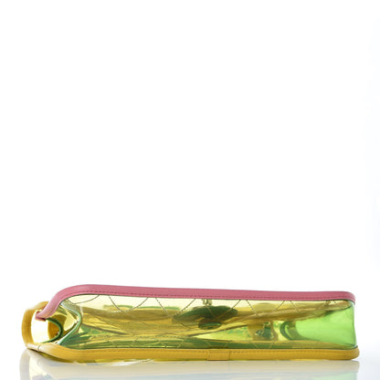 Chanel PVC Lambskin Stitched Medium Coco Splash Flap Yellow Green Pink 5 of 11